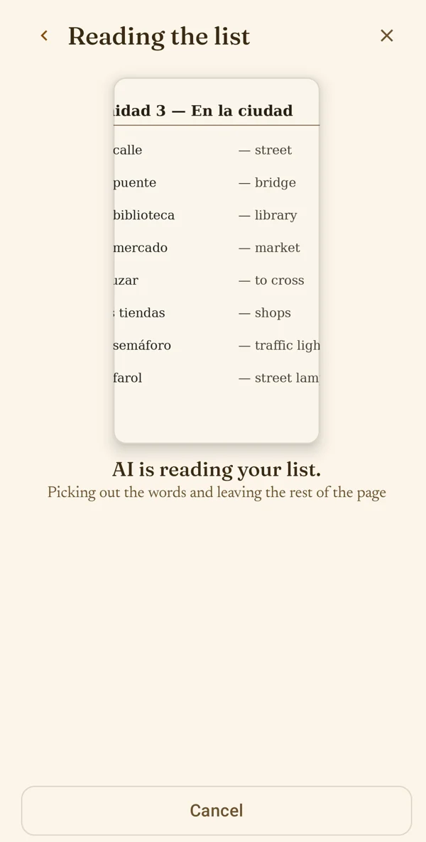 Reading the list: the photo, and «AI is reading your list».